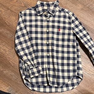 Polo by Ralph Lauren Kids Navy and White Checkered Button Down Shirt